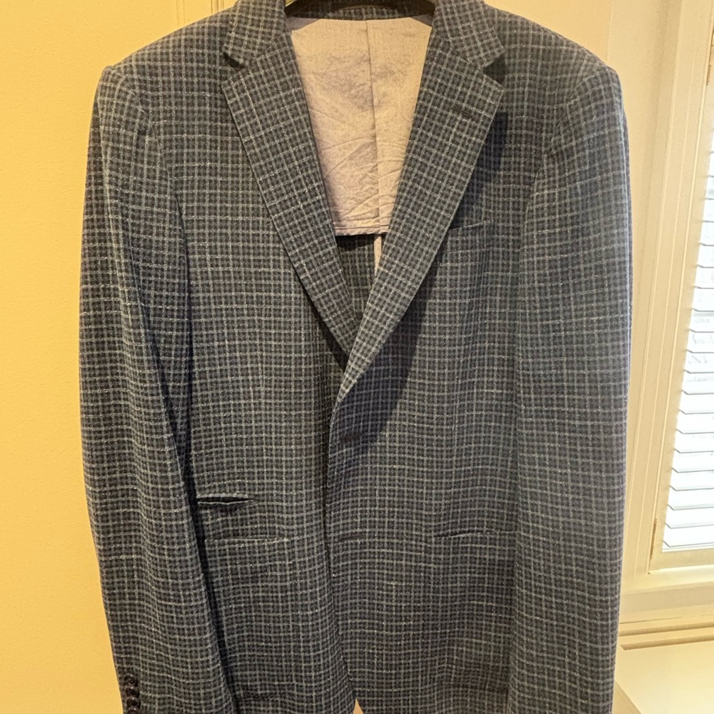Z Zegna Blue Gingham Sport Coat